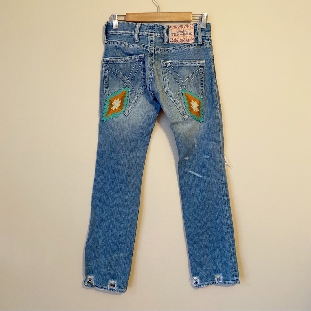 Vigoss Tex-Mex Southwest Patch Distressed Jeans - 27